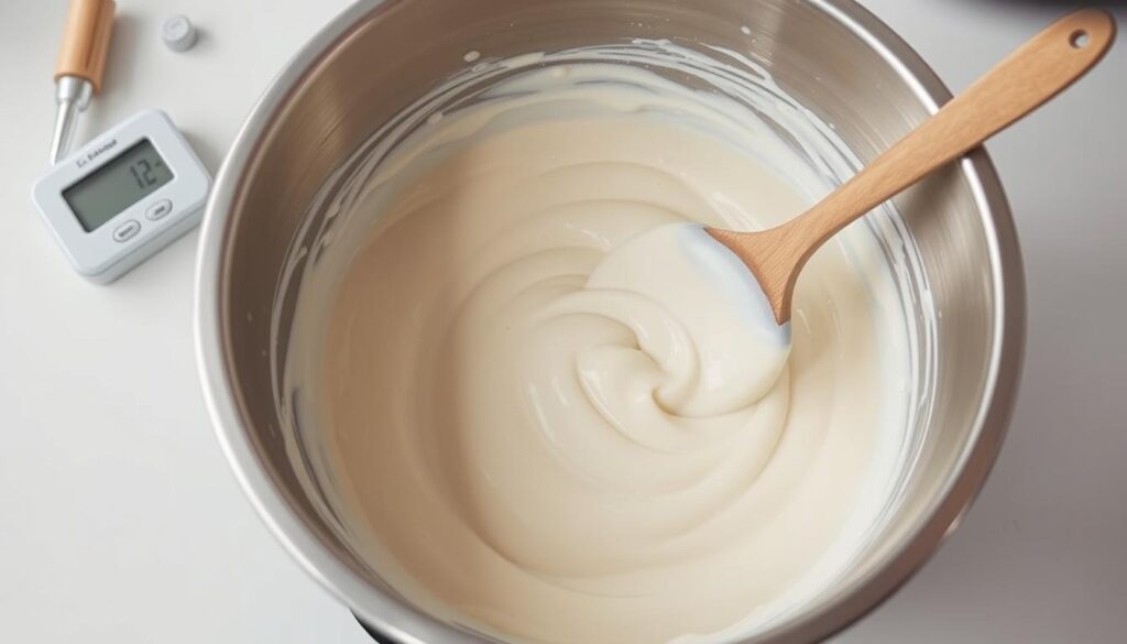 cold process soap mixing
