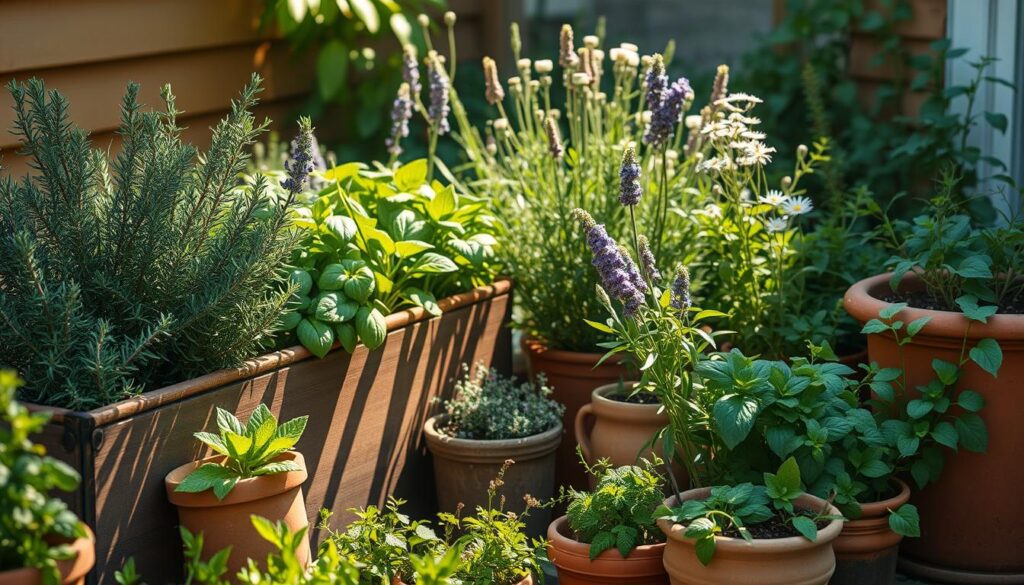 container gardening with herbs