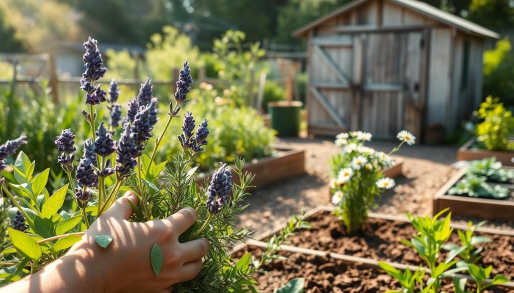 harvesting herbs for skincare