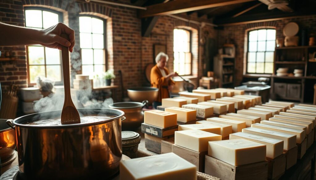 Traditional soap making process